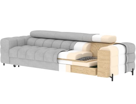 Festello 3 Seater Sleeper Sofa - Beige