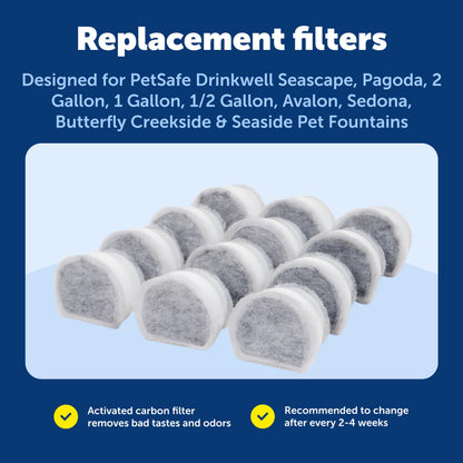 PetSafe Drinkwell Single Cell Carbon Replacement Filter, Dog and Cat Water Fountain Filters, 12 Pack White 🍁 All In One Marketplace Canada