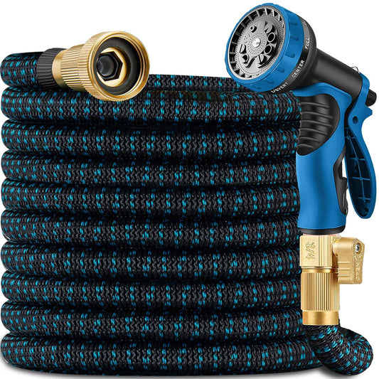 200 ft Expandable Garden Hose with 10 Spray Nozzle - Heavy Duty Superior Strength 3750D - 4 -Layer Latex Core - Expanding Water Hoses - Extra Strong Brass Connectors/Storage Bag 🍁 All In One Marketplace Canada
