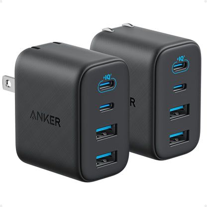 Anker Zolo USB C Charger Block, 2-Pack 4-Port Wall Adapter with 50W Max Output, 2 USB-C and 2 USB-A, Compact and Stable Design, for iPhone 17/16 Series, MacBook, iPad, Pixel, Galaxy, and More (Black) 🍁 All In One Marketplace Canada