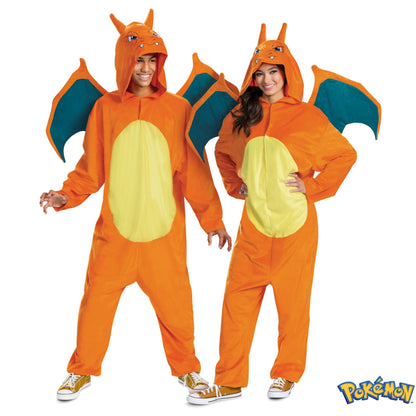 Disguise unisex-adult Charizard Costume Deluxe Official Pokemon Halloween Costume With Wings, Medium (38-40)