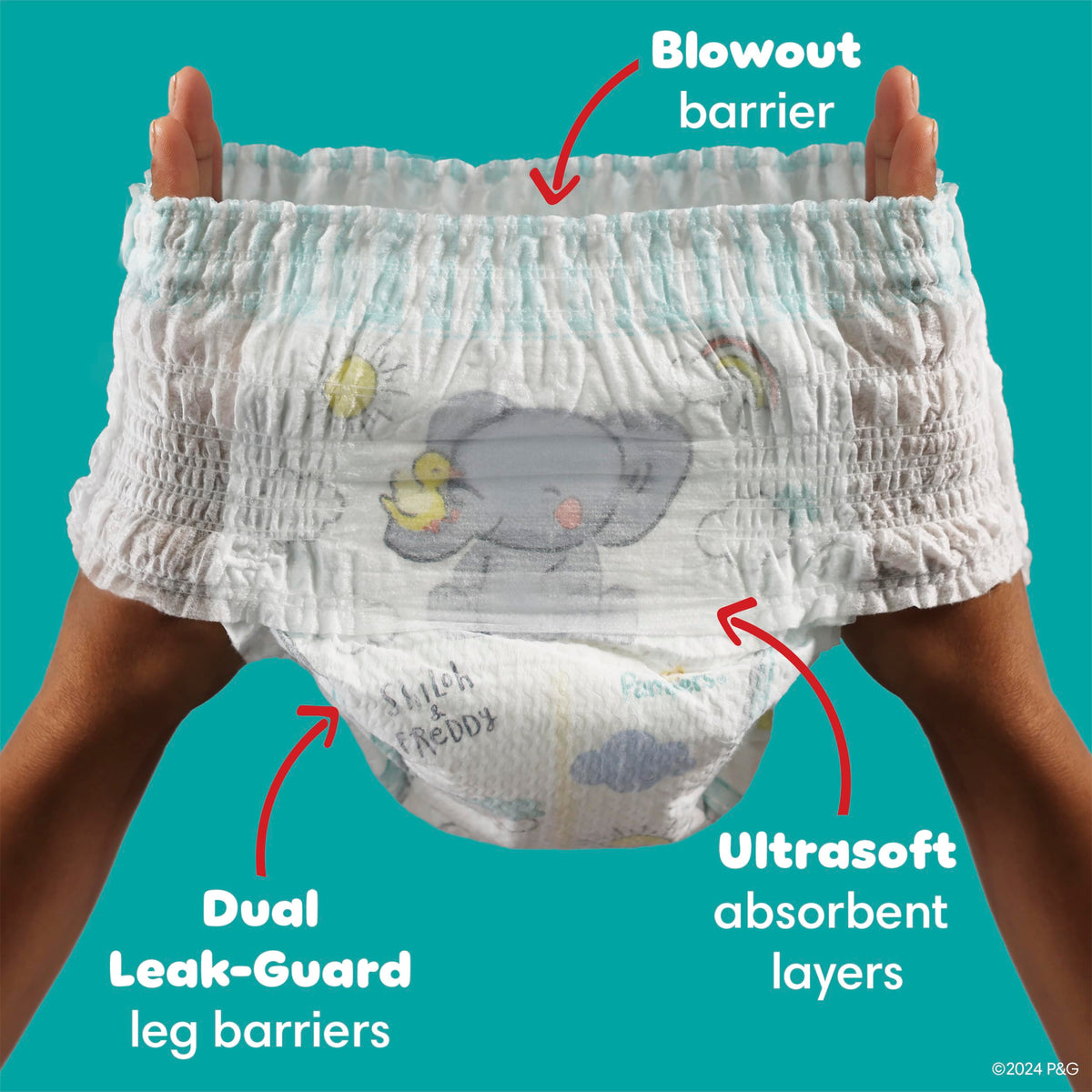 Pampers Diapers - Swaddlers 360 degrees - Size 6, 68 Count, up to 100% Leakproof Comfy Dry Fit, EZ Off Tabs Designed for Easy Changes, Pull On Diaper 🍁 All In One Marketplace Canada