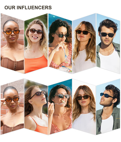 SOJOS Trendy Rectangle Polarized Sunglasses Womens Mens, Small Retro Fashion Thin Slim Square Sunnies SJ2610, Brown Tortoise/Grey 🍁 All In One Marketplace Canada