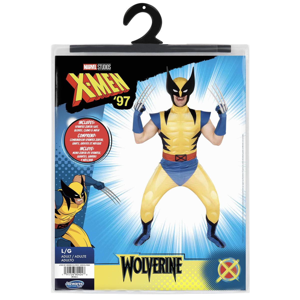 MARVEL Wolverine Official Adult Deluxe Zentai Halloween Costume - (L)