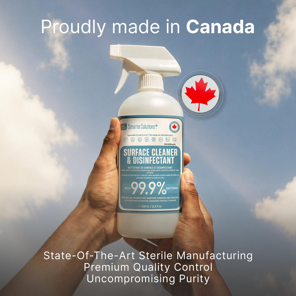 Hypochlorous Acid Spray Cleaning Solution, Made in Canada, Hospital Grade Disinfectant Spray, All-Purpose Sanitizer & Deodorizer, Eliminate Viruses Including Norovirus (2 Pack - 2 x 500ml) 🍁 All In One Marketplace Canada