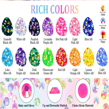 KCZ 30000pcs Resin Jelly Rhinestones – 3mm Mixed-Color Flatback Gems for Bedazzling, Diamond Art, Nail Art, Shoes, Crafts & DIY Projects 🍁 All In One Marketplace Canada