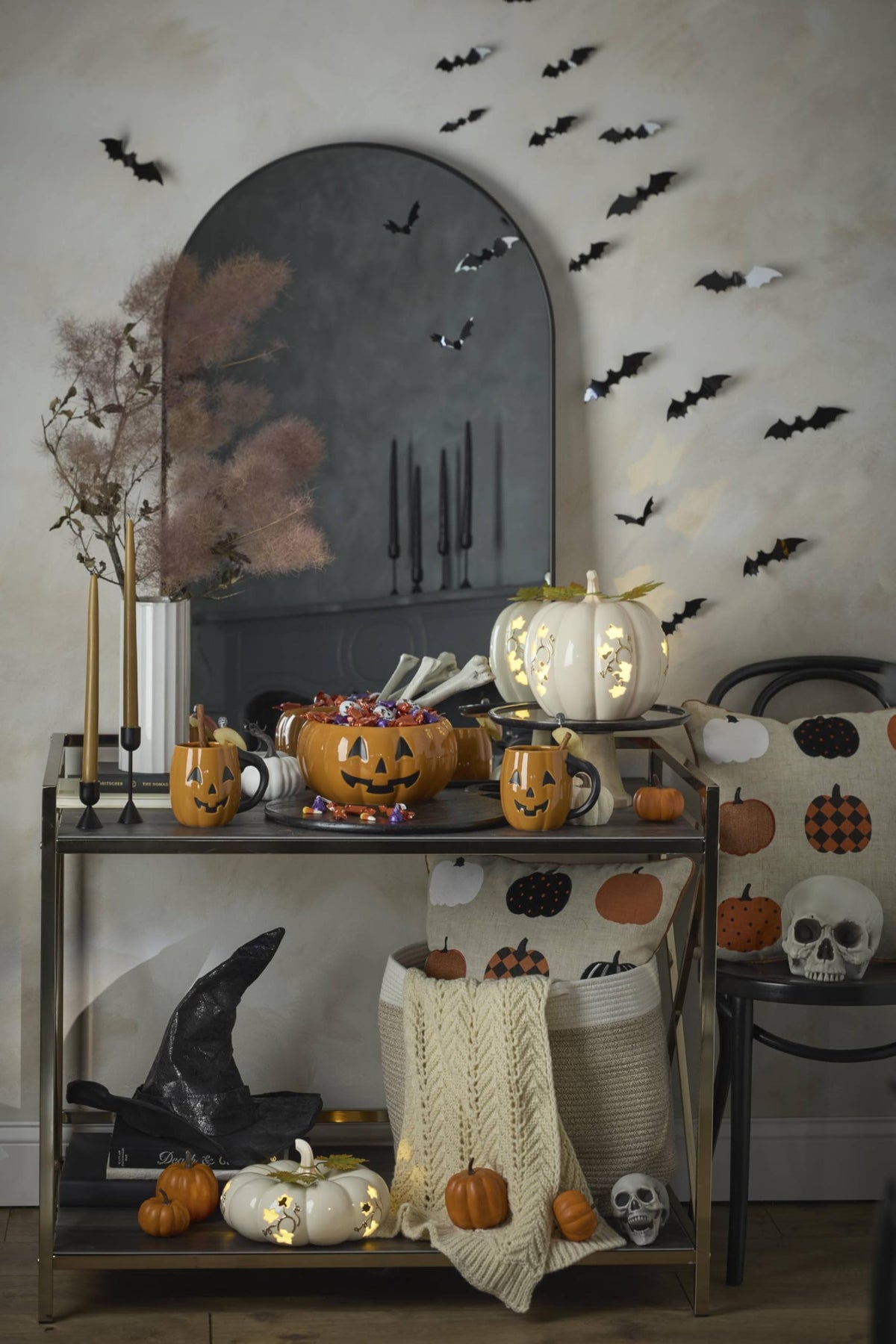 Lenox Harvest Lighted Pumpkin Small Halloween Centerpiece