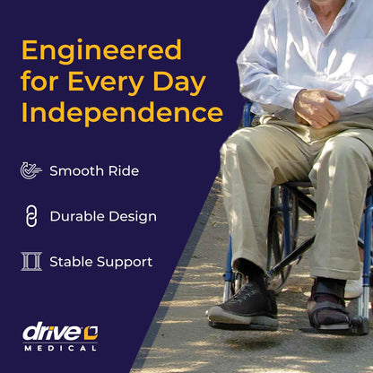 Drive Medical Single Axle Blue Streak Wheelchair, Flip Back Desk Arm, Swing Away Footrests, 18", 1 Count 🍁 All In One Marketplace Canada