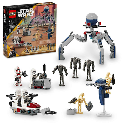 LEGO Star Wars Clone Trooper & Battle Droid Battle Pack Set for Kids, Buildable Toy Speeder Bike Vehicle, Tri-Droid and Defensive Post, Collectible, Gift for Boys and Girls Aged 7 and Up, 75372 🍁 All In One Marketplace Canada