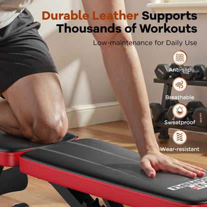 NICEPEOPLE Foldable Basic Weight Bench for Home Gym, Workout Bench with 8 Backrests, 660LBS Weight Capacity Adjustable Bench 🍁 All In One Marketplace Canada