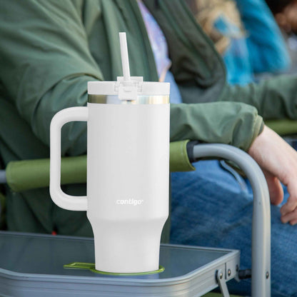 Contigo Streeterville Tumbler, 40 oz (1.18 L), Insulated Stainless Steel Water Bottle with Straw and Leak-Proof Lid, Salt 🍁 All In One Marketplace Canada