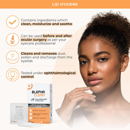 Thea Pharma BlephaClean Lid Wipes - Gentle, Sterile Ready-to-Use for Daily Lid Care, Ideal for those diagnosed with Dry Eye, including MGD & Blepharitis and Infants, Individually Wrapped - 30 Wipes 🍁 All In One Marketplace Canada