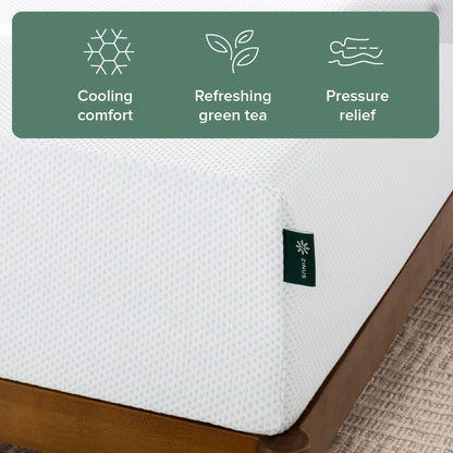 Zinus Twin Mattress - 12 Inch Green Tea Cooling Gel Memory Foam Mattress, Pressure Relief, for Cool Sleep, CertiPUR-US Certified Foam, Mattress in a Box, 10-Year Warranty, Twin Size 🍁 All In One Marketplace Canada