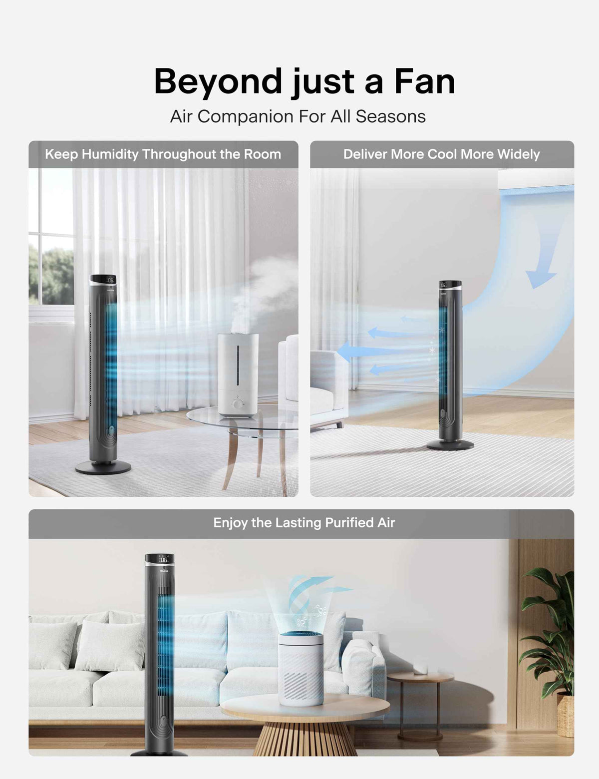 Pelonis 42 inch Tower Fan for Bedroom, 5 Speeds, 4Modes with 28ft/s Standing Fan, 90° Oscillating Fans for Indoors, 15H & 23dB Quiet Timer, householad fans with Remote Control 🍁 All In One Marketplace Canada