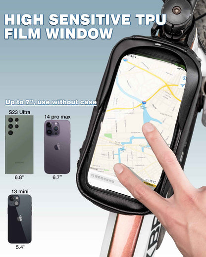 ROCKBROS Bike Phone Frame Bag 1.6L Bike Bag Waterproof Bike Accessories Touch Screen Bicycle Phone Case Compatible Phone Under 7” 🍁 All In One Marketplace Canada