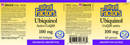 Natural Factors Ubiquinol Active CoQ10 100 mg, 60 Softgels, Supports Cardiovascular Health, Proudly Canadian 🍁 All In One Marketplace Canada