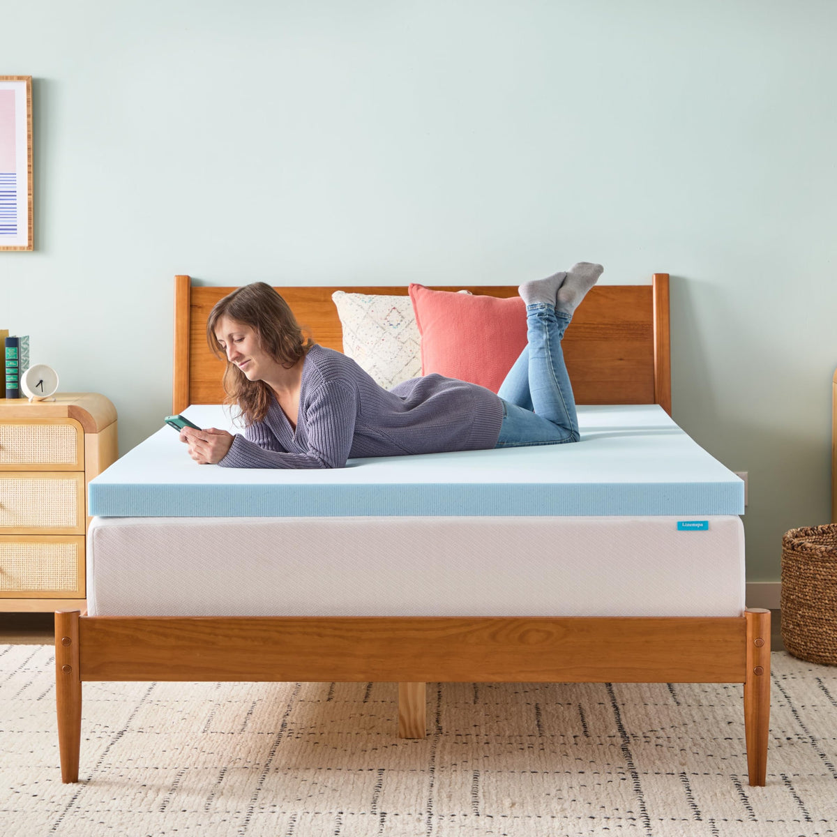 Linenspa 3 Inch Memory Foam Mattress Topper, Gel Infused Queen Mattress Topper, CertiPUR-US Certified 🍁 All In One Marketplace Canada