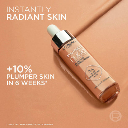 L’Oréal Paris True Match Nude Hyaluronic Foundation, Tinted Face Serum Foundation with Hyaluronic Acid for Lightweight Coverage and Instant Hydration, Radiant Finish - Light Medium, 30 mL 🍁 All In One Marketplace Canada