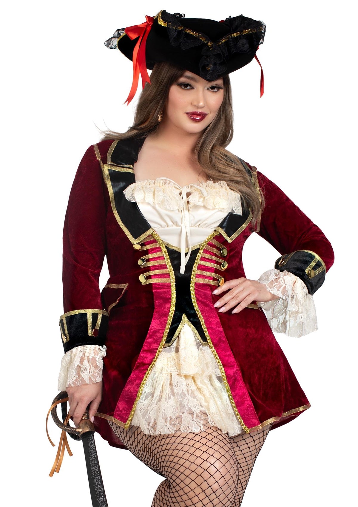 Leg Avenue womens Captivating Captain Halloween Pirate Costume, Multicolor, 3X / 4X