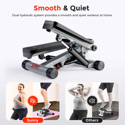 Sunny Health & Fitness Mini Stepper for Exercise, Low-Impact Stair Step Cardio Equipment with Resistance Bands, Digital Monitor - NO. 012-S 🍁 All In One Marketplace Canada