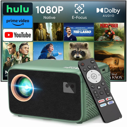 【Netflix Compatible & Dolby Audio】 TMY 4K Smart Projector with Upgraded HiFi Speaker, Real 1080P WiFi 6 Mini Projector with Electric Focus & Auto Keystone, Portable Projecteur for Indoor and Outdoor 🍁 All In One Marketplace Canada