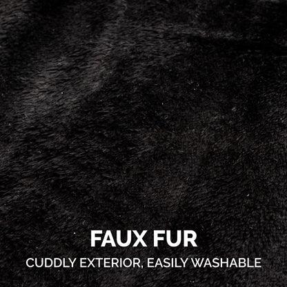 Furhaven Flex-Fit Black Bat Plush Faux Fur Dog Hat, Halloween Costume - Black, Medium
