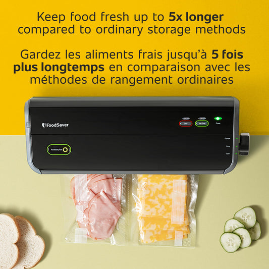 FoodSaver Vacuum Sealer Machine with Portable Handheld Sealer, 12 Vacuum Seal Bags and 2 Rolls - Black - FM2010 🍁 All In One Marketplace Canada