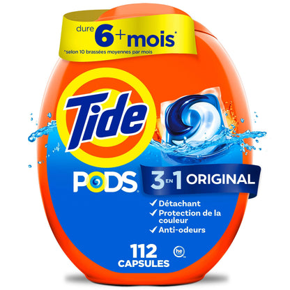 Tide PODS Laundry Detergent Pacs, Original Scent, Powerful 3-in-1 Clean in one Step, HE Compatible, 112 Count 🍁 All In One Marketplace Canada