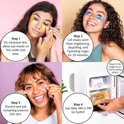 grace & stella Award Winning Under Eye Mask - Gifts for Her - Reduce Dark Circles, Puffy Eyes, Undereye Bags, Wrinkles - Gel Under Eye Patches, Vegan Cruelty-Free Self Care (24 Pairs, Blue) 🍁 All In One Marketplace Canada