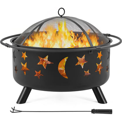 Yaheetech 30in Fire Pits with Poker & Spark Screen Deep Large Fire Bowl 🍁 All In One Marketplace Canada