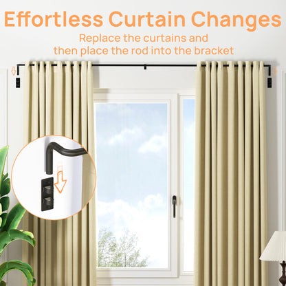 upsimples Blackout Curtain rods for windows 48 to 84 inch, Wrap Around Room Darkening Curtain Rod for Bedroom, Living Room, Adjustable from 30 to 86 Inches 🍁 All In One Marketplace Canada