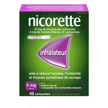Nicorette 4mg Nicotine Inhaler – Clinically Proven Quit Smoking Aid with Hand-to-Mouth Action, Helps Reduce Cravings & Withdrawal, NRT for Adults Quitting Cigarettes, 42 Cartridges 🍁 All In One Marketplace Canada