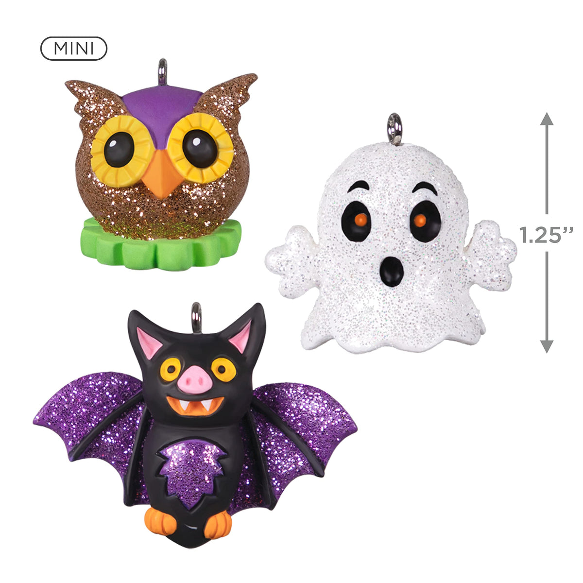 Hallmark Keepsake Miniature Christmas Ornament 2022, Vintage Halloween Cuties, Mini Set of 3