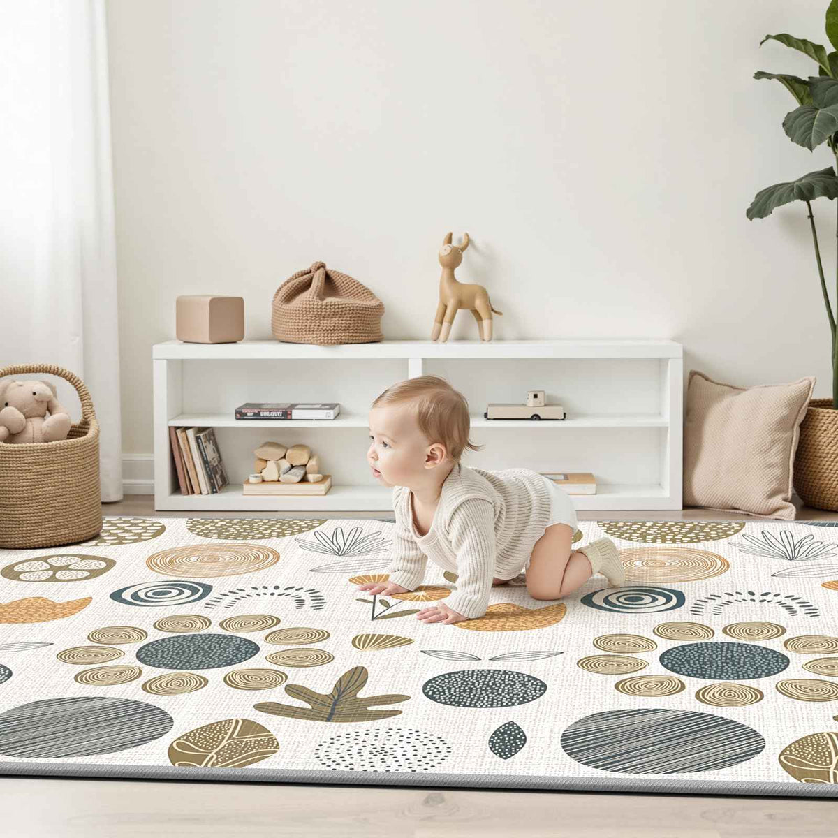 mloong Baby Play Mat, 71x59x0.4 Large Thick Playmat, Folding Portable Waterproof Reversible Double-Sided Crawling Mat, Baby Floor Mat for Infants and Toddlers, Easy to Clean (71x59x0.4in-Star) 🍁 All In One Marketplace Canada