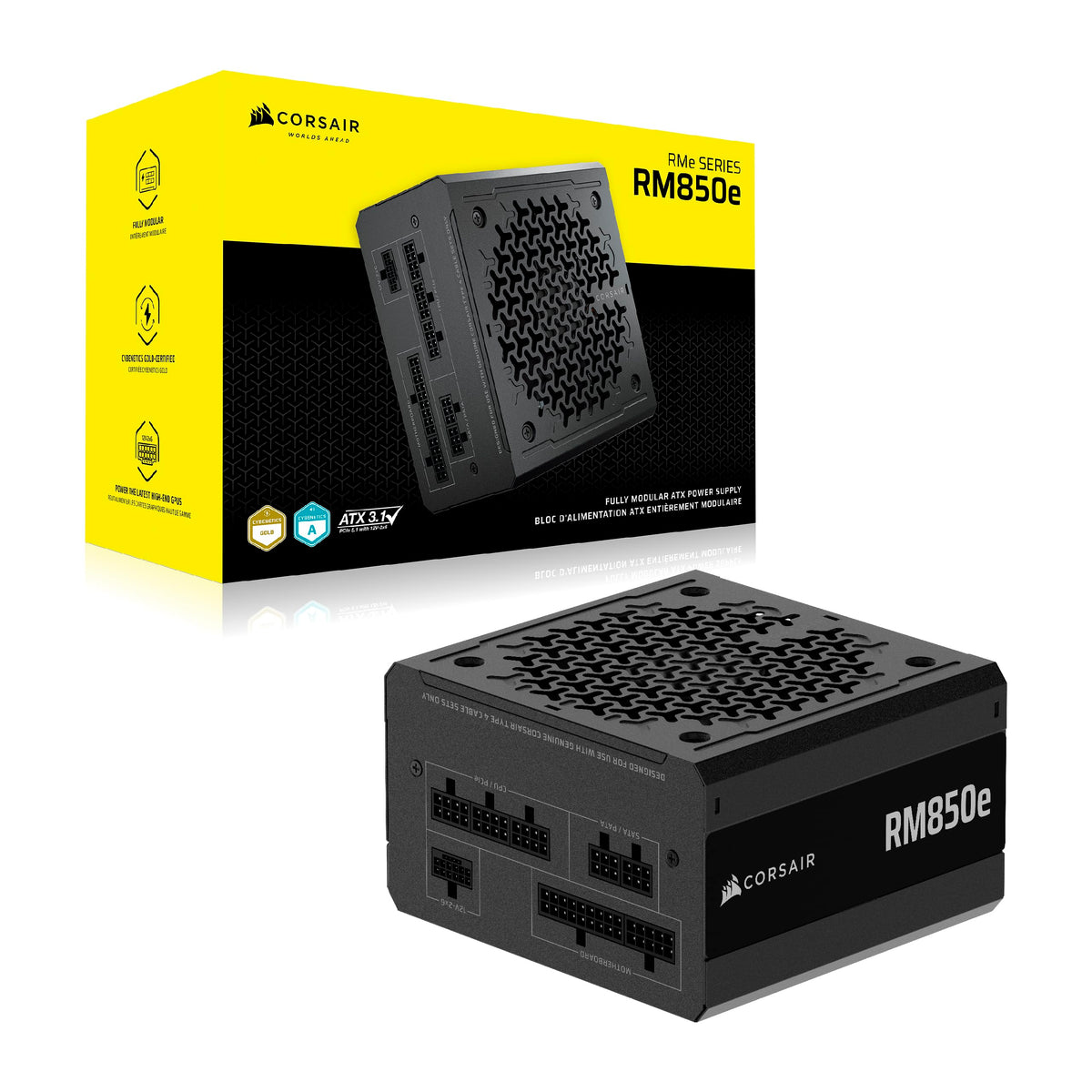 CORSAIR RM850e (2025) Fully Modular Low-Noise ATX Power Supply with 12V-2x6 Cable – ATX 3.1 & PCIe 5.1 Compliant, Cybenetics Gold Efficiency, 105°C-Rated Capacitors, Modern Standby Mode – Black 🍁 All In One Marketplace Canada