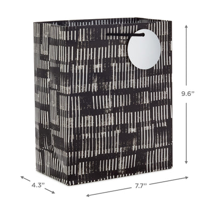 Hallmark Assorted Black and White Gift Bags (8 Bags: 4 Medium 9", 4 Large 13") for Weddings, Graduations, Retirements, Valentine's Day, Halloween