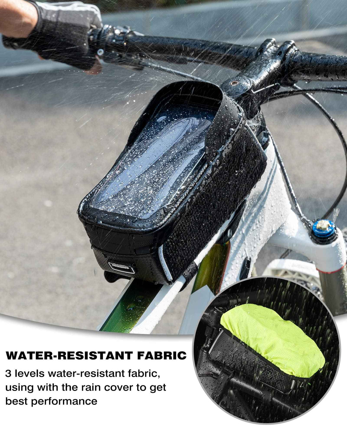 ROCKBROS Bike Phone Frame Bag 1.6L Bike Bag Waterproof Bike Accessories Touch Screen Bicycle Phone Case Compatible Phone Under 7” 🍁 All In One Marketplace Canada