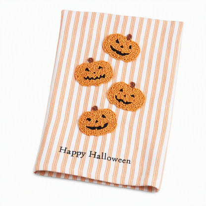 Mud Pie Halloween Bead Towel, Pumpkin, 26" x 14"
