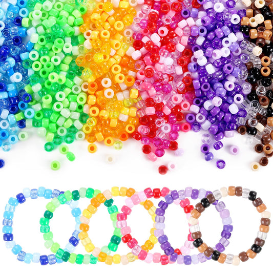 Funtopia 3400 Pcs Colorful Pony Beads Bulk, 36 Colors Kandi Beads for Bracelets and Jewelry Making, Rainbow Hair Beads for Braids, DIY Crafts, Key Chains and Ornaments Decorations 🍁 All In One Marketplace Canada