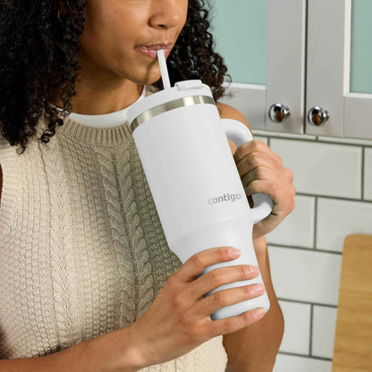 Contigo Streeterville Tumbler, 40 oz (1.18 L), Insulated Stainless Steel Water Bottle with Straw and Leak-Proof Lid, Salt 🍁 All In One Marketplace Canada