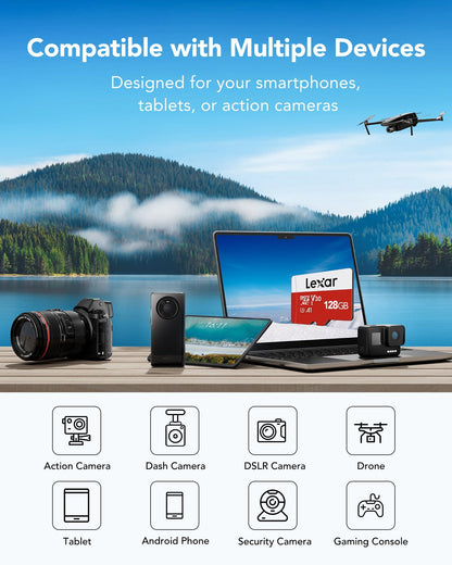 Lexar 128GB Micro SD Card, microSDXC UHS-I Flash Memory Card with Adapter - Up to 100MB/s, A1, U3, Class10, V30, High Speed TF Card 🍁 All In One Marketplace Canada