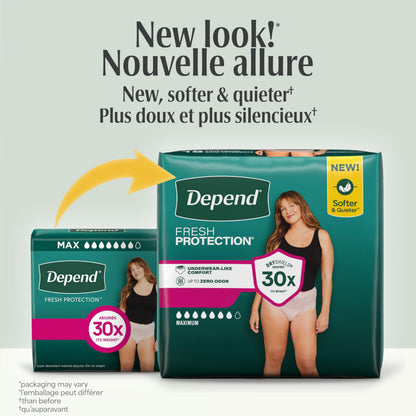Depend FIT-FLEX Adult Incontinence Underwear for Women, Maximum Absorbency, L, Blush, 28 Count 🍁 All In One Marketplace Canada