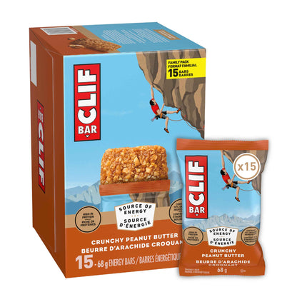 CLIF BAR Energy Bars, Crunchy Peanut Butter, Granola Bar, High in Protein, Contains 70% Organic Ingredients, 1.02 kg (Pack of 15) 🍁 All In One Marketplace Canada