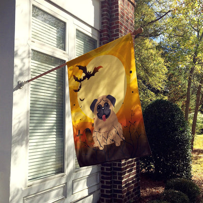 Caroline's Treasures BB4271CHF Halloween Pug Brown Canvas House Size Flag, Large, Multicolor