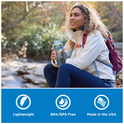 Nalgene 32 oz Wide Mouth Water Bottle BPA-Free, Durable & Leak Proof, Lightweight Bottle for Hiking & Gym, Work & Travel, Cerulean 🍁 All In One Marketplace Canada