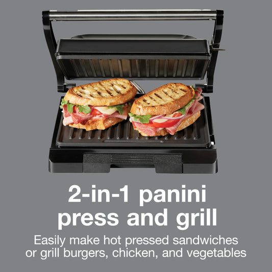 Proctor Silex 4 Serving Panini Press, Sandwich Maker and Compact Indoor Grill, Upright Storage, Easy Clean Nonstick Grids, Black (25440PS) 🍁 All In One Marketplace Canada