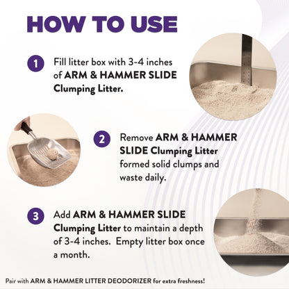 Arm & Hammer Slide Clumping Cat Litter, Multi-Cat Clay, Effortless Clean, 7-Day Odour Control, Dust-Free, Low-Tracking, Rock-Hard Clumps, Baking Soda Power, 12.7 kg 🍁 All In One Marketplace Canada