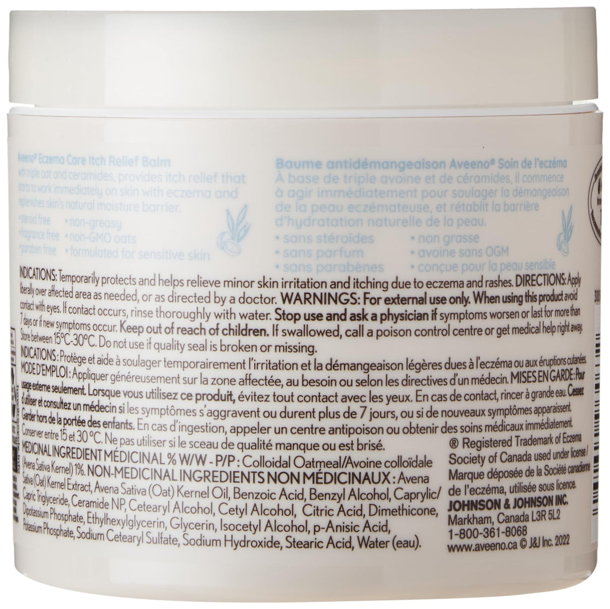 Aveeno Eczema Care Itch Relief Balm, Colloidal Oatmeal Eczema Cream for Instant Itchy Skin Relief, Intense Moisturizing Balm for Sensitive, Eczema-Prone Skin, Steroid- & Fragrance-Free, 311g 🍁 All In One Marketplace Canada
