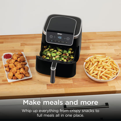 Ninja Air Fryer Pro 5-in-1, 5 QT Capacity, Air Fry, Bake, Roast, Reheat, and Dehydrate, Air Crisp Technology, Nonstick Basket & Crisper Plate, Grey, AF142C 🍁 All In One Marketplace Canada