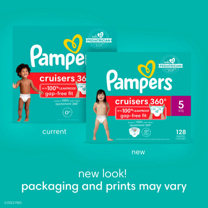 Pampers Diapers - Cruisers 360 degrees - Size 3, 132 Count, up to 100% Leakproof Fit, Designed for Active Babies, Pull On Diaper, EZ Off Tabs Designed for Easy Changes 🍁 All In One Marketplace Canada